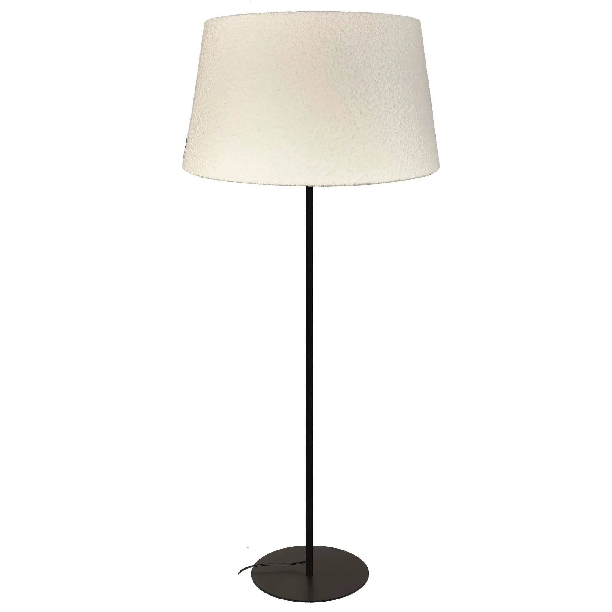 Dainolite 9 Light Incandescent Floor Lamp with White Boucle Fabric Shade by Dainolite