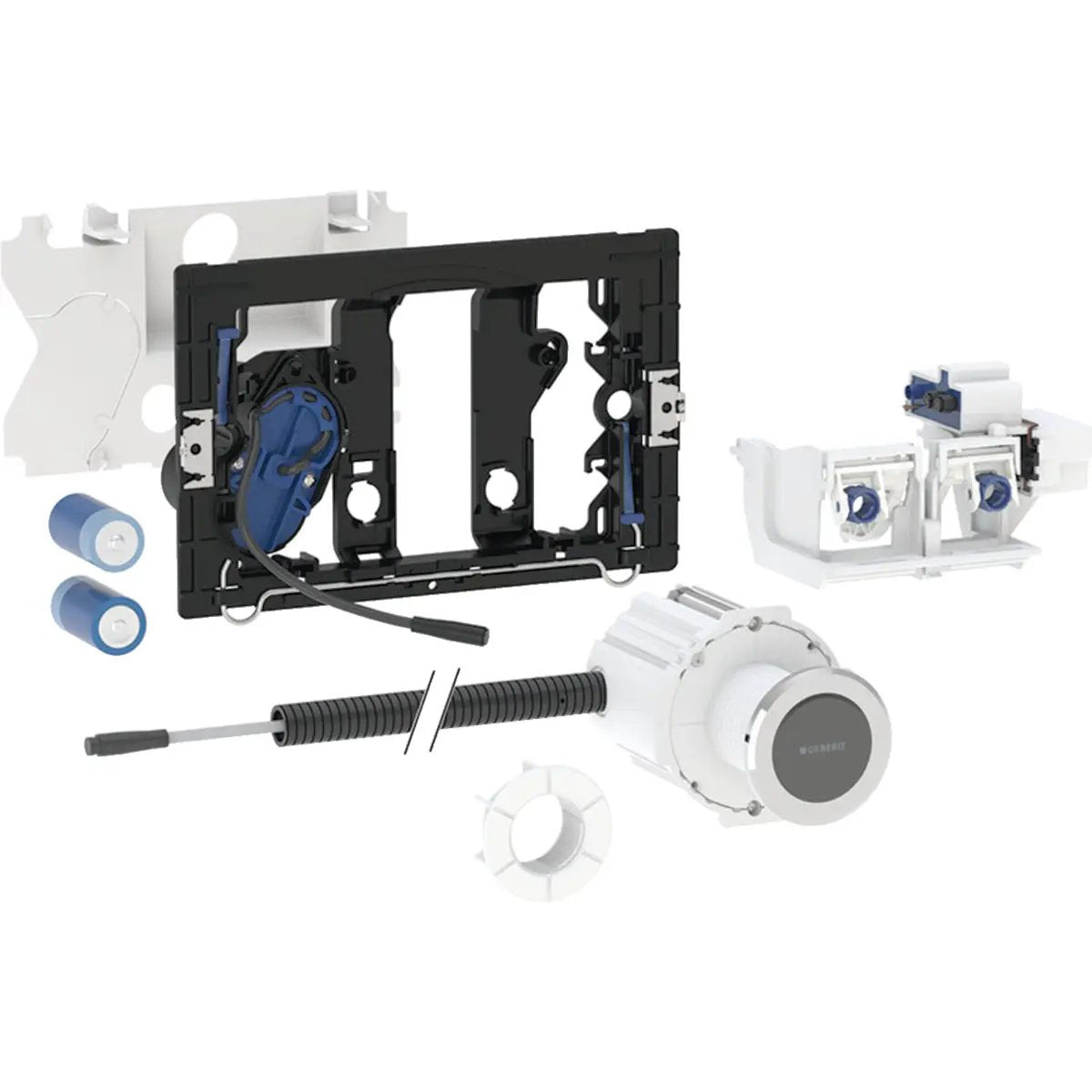 Geberit Toilet Flush Control with Electronic Flush Actuation, Battery Operation, Dual Flush and Type 10 IR Button by Geberit