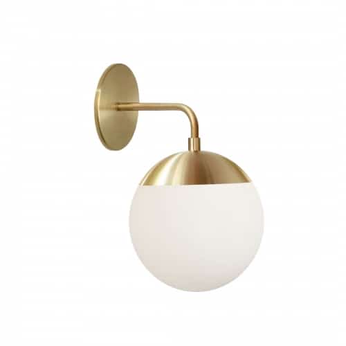 Dainolite 1 Light Halogen Wall Sconce with White Glass by Dainolite