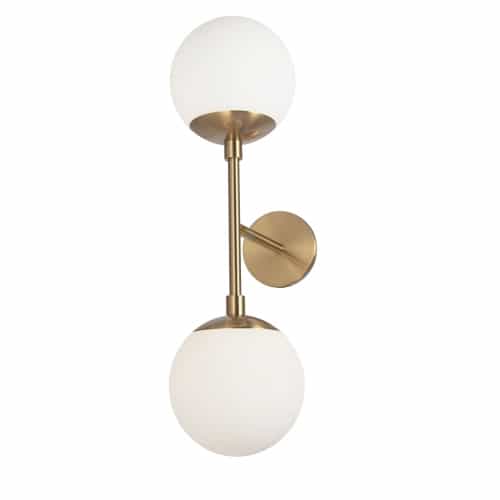 Dainolite 2 Light Halogen Wall Sconce with White Glass