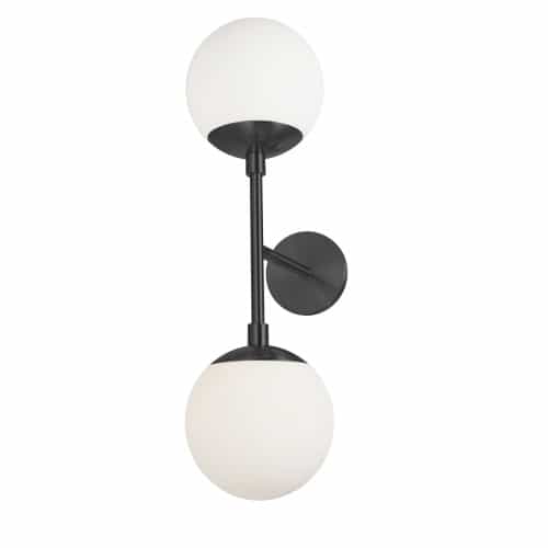 Dainolite 2 Light Halogen Wall Sconce with White Glass by Dainolite