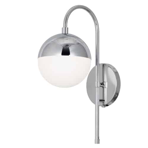 polished chrome wall sconce