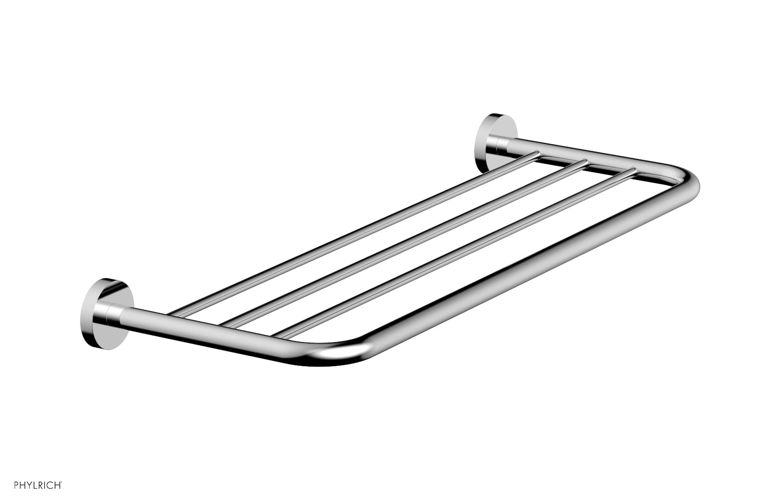 polished chrome towel rack