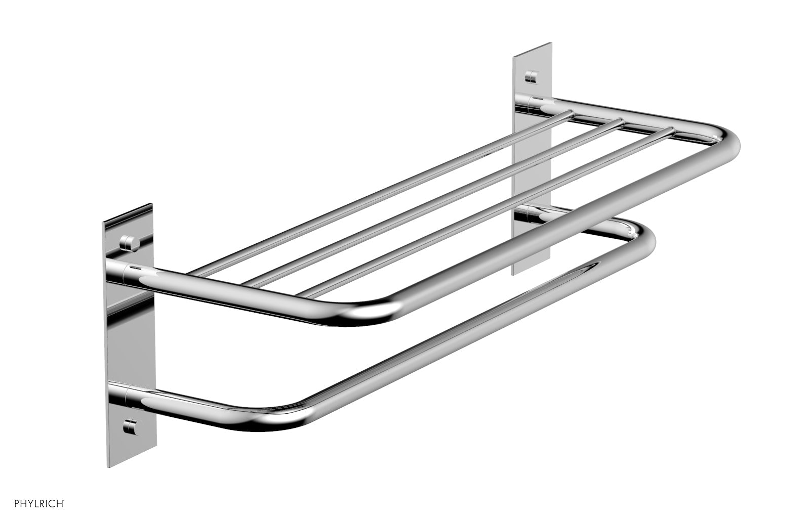 polished chrome towel rack