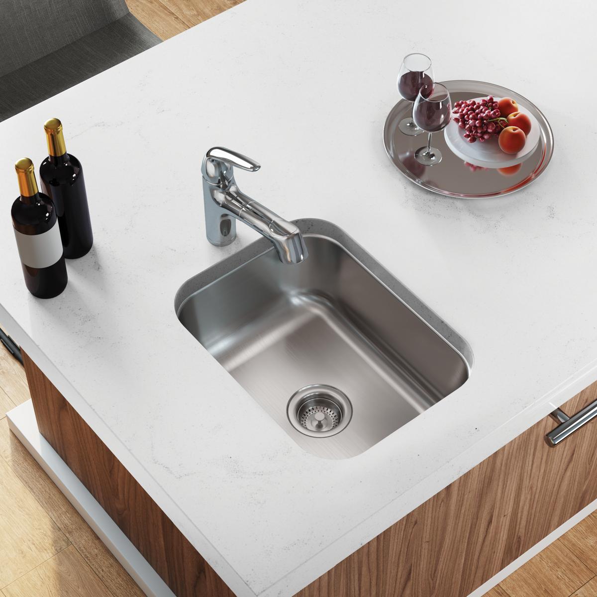 soft satin single bowl undermount sink