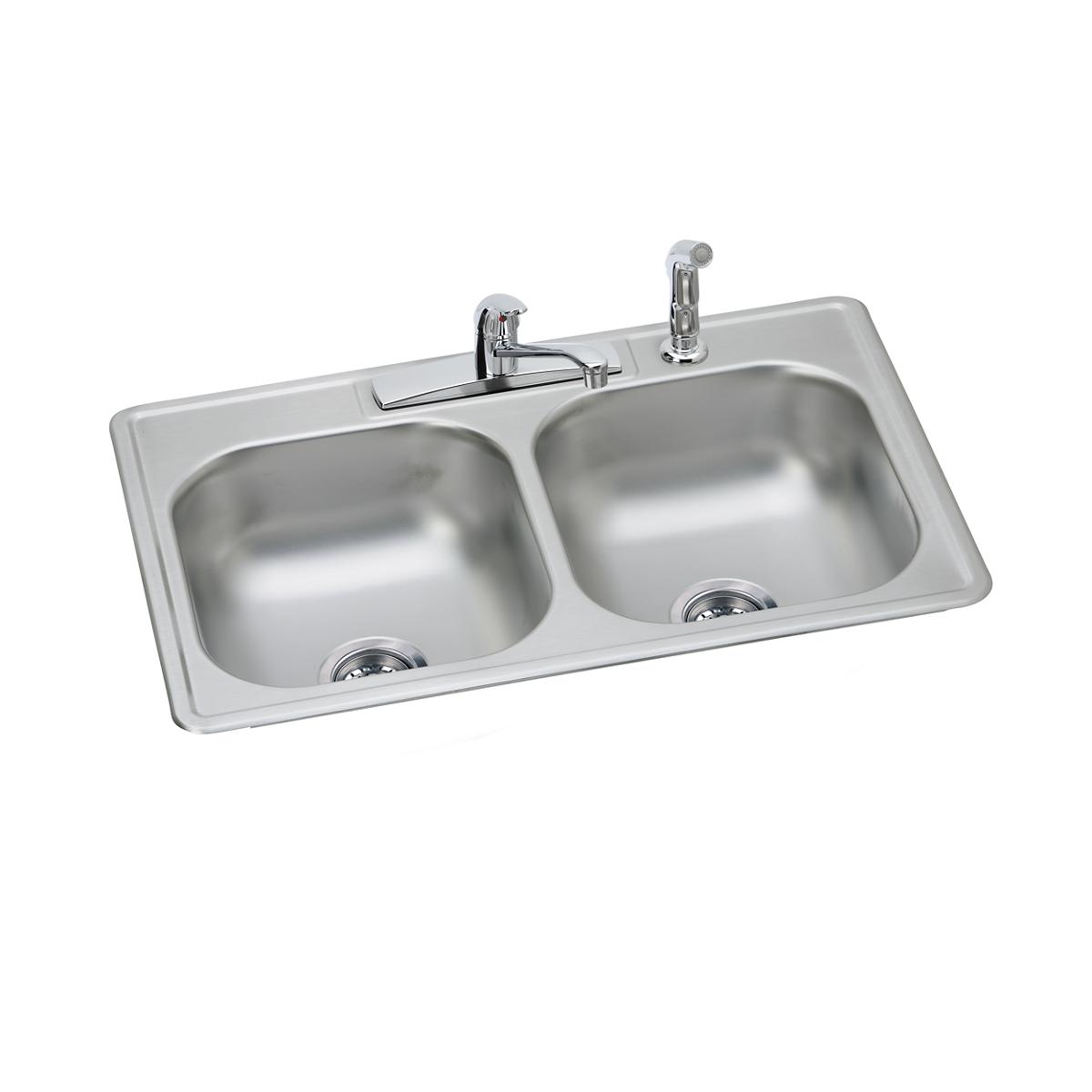 satin equal double bowl drop-in sink