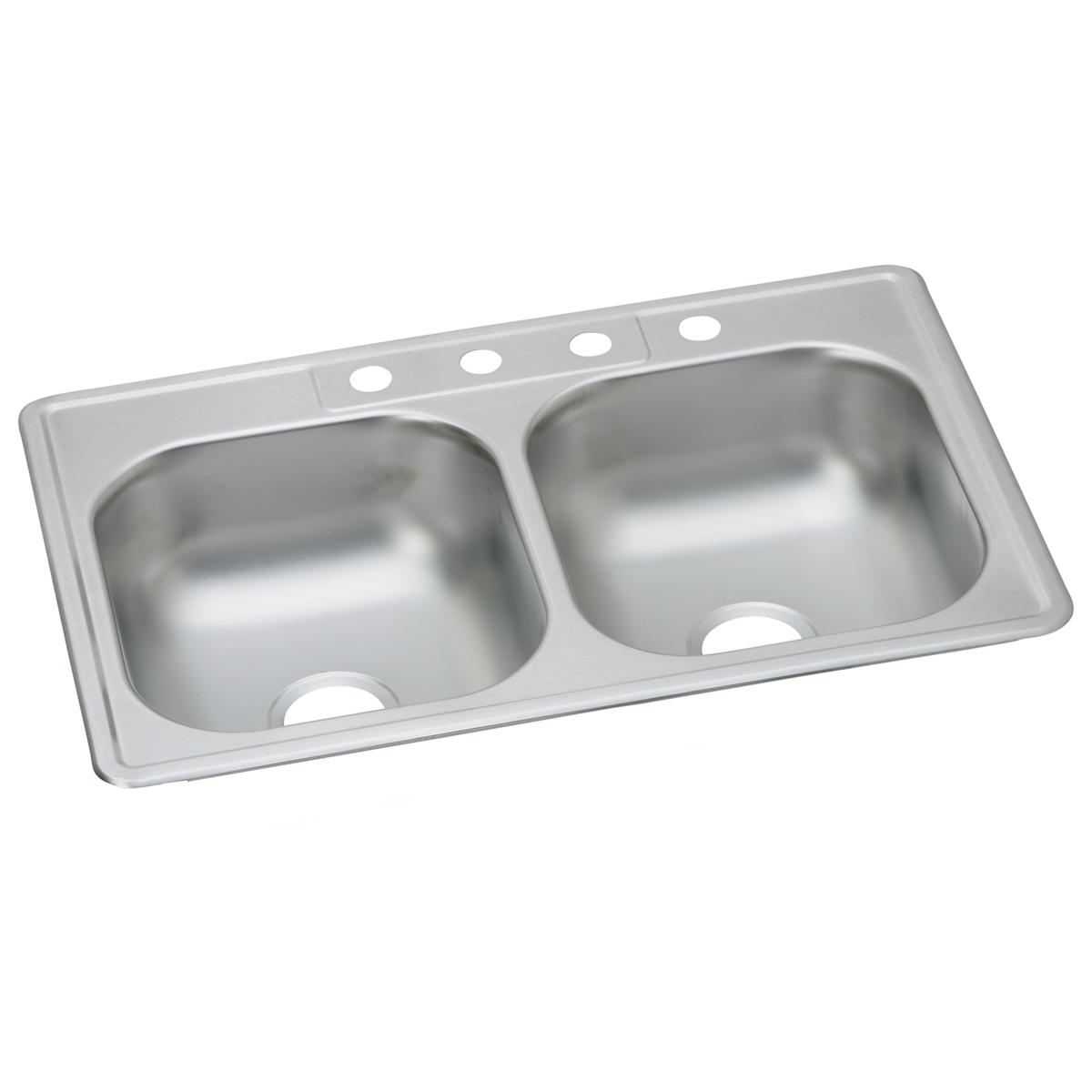 satin equal double bowl drop-in sink