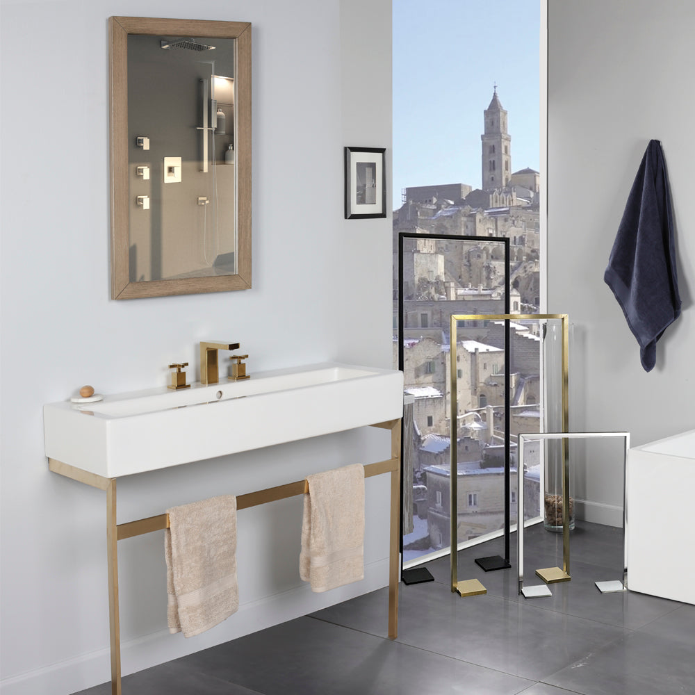 brushed gold towel stand