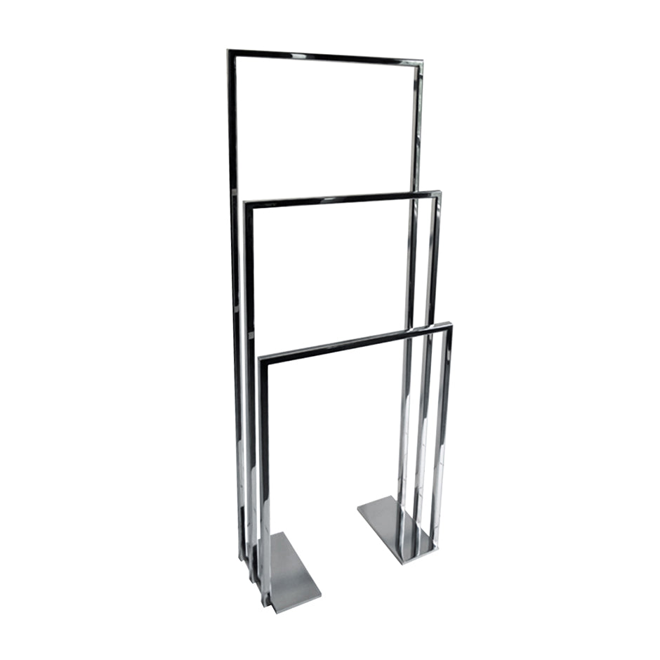 polished stainless steel towel stand