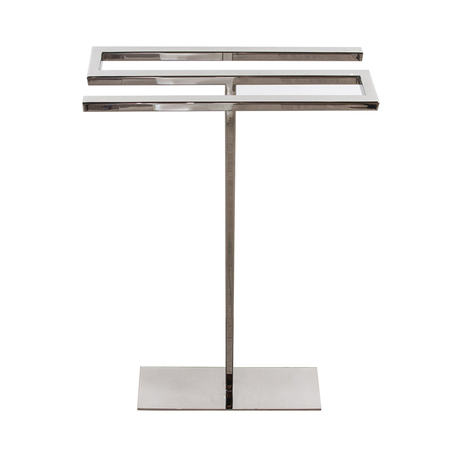 polished stainless steel towel stand