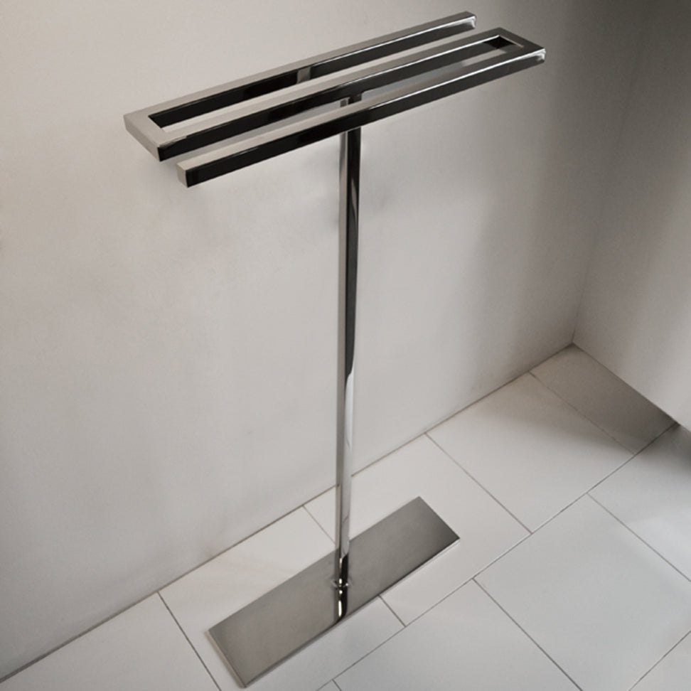 polished stainless steel towel stand