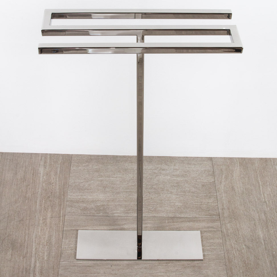 polished stainless steel towel stand