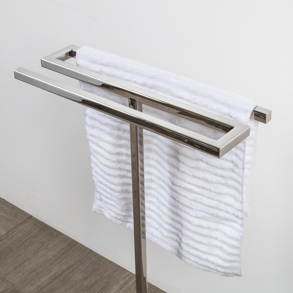 polished stainless steel towel stand