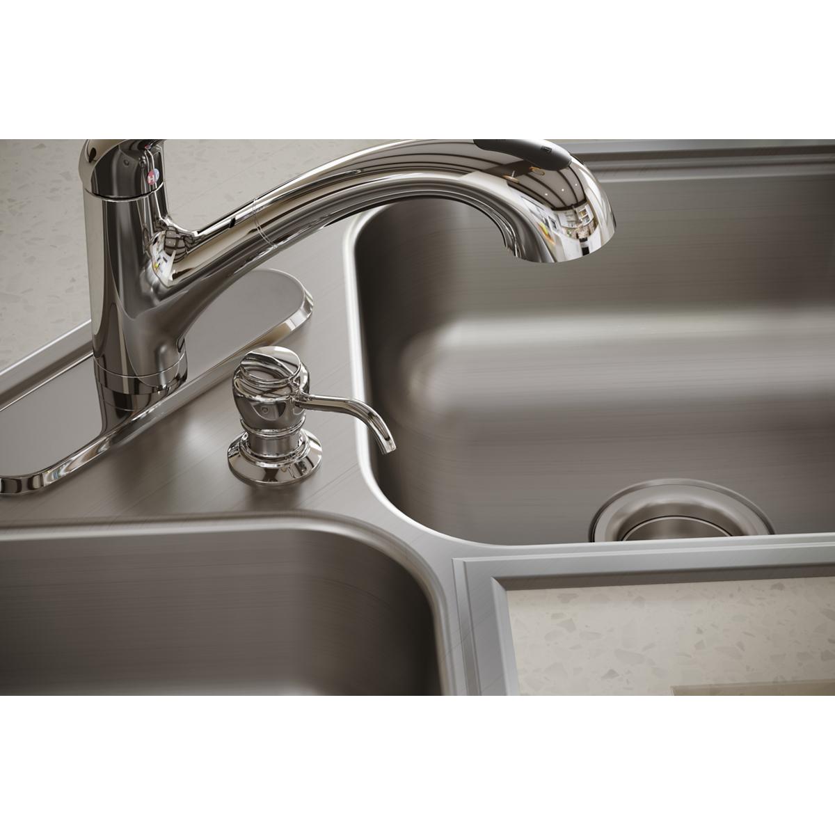 elite satin equal double bowl corner sink