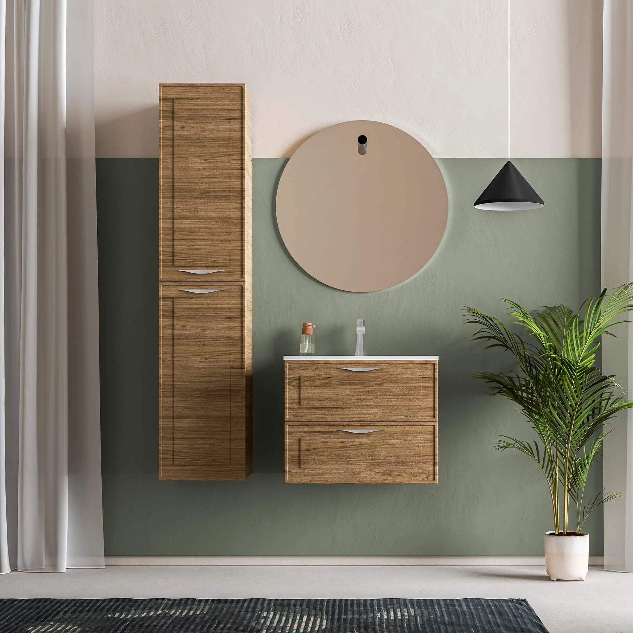 light wood vanity