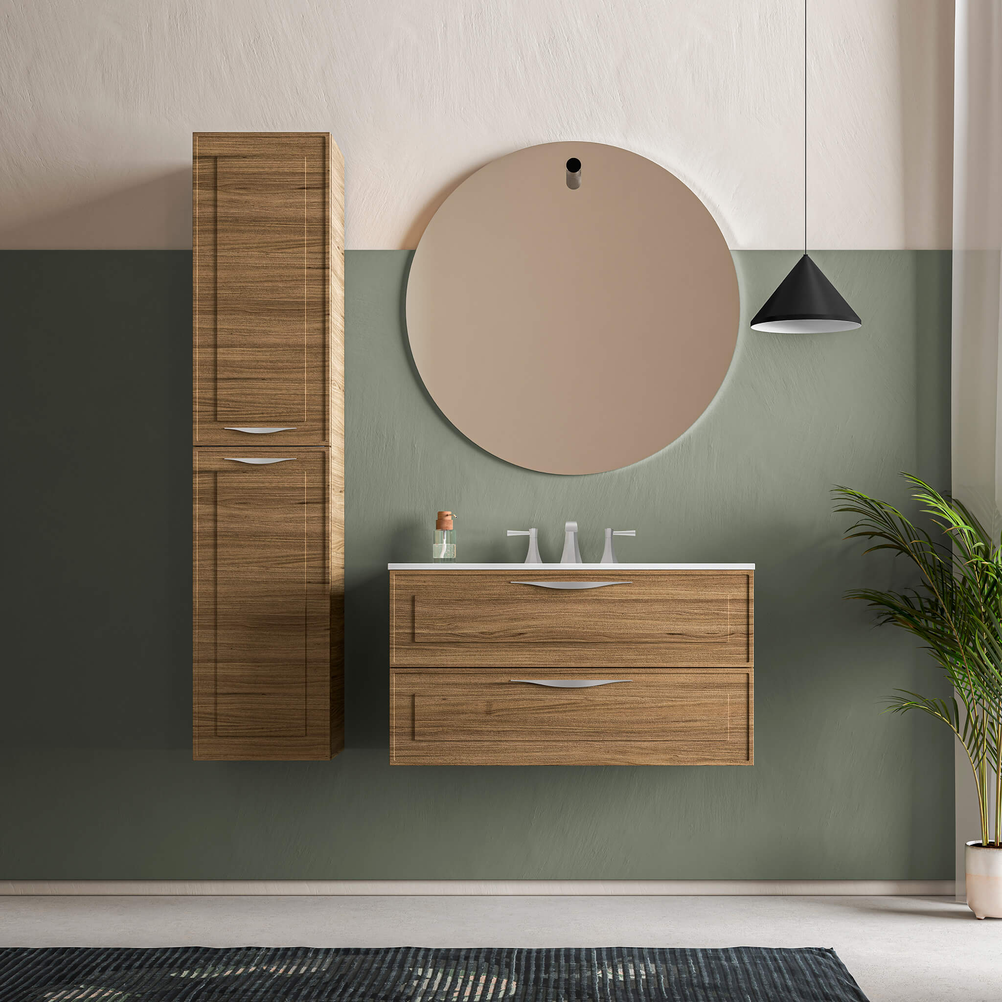 light wood linen cabinet