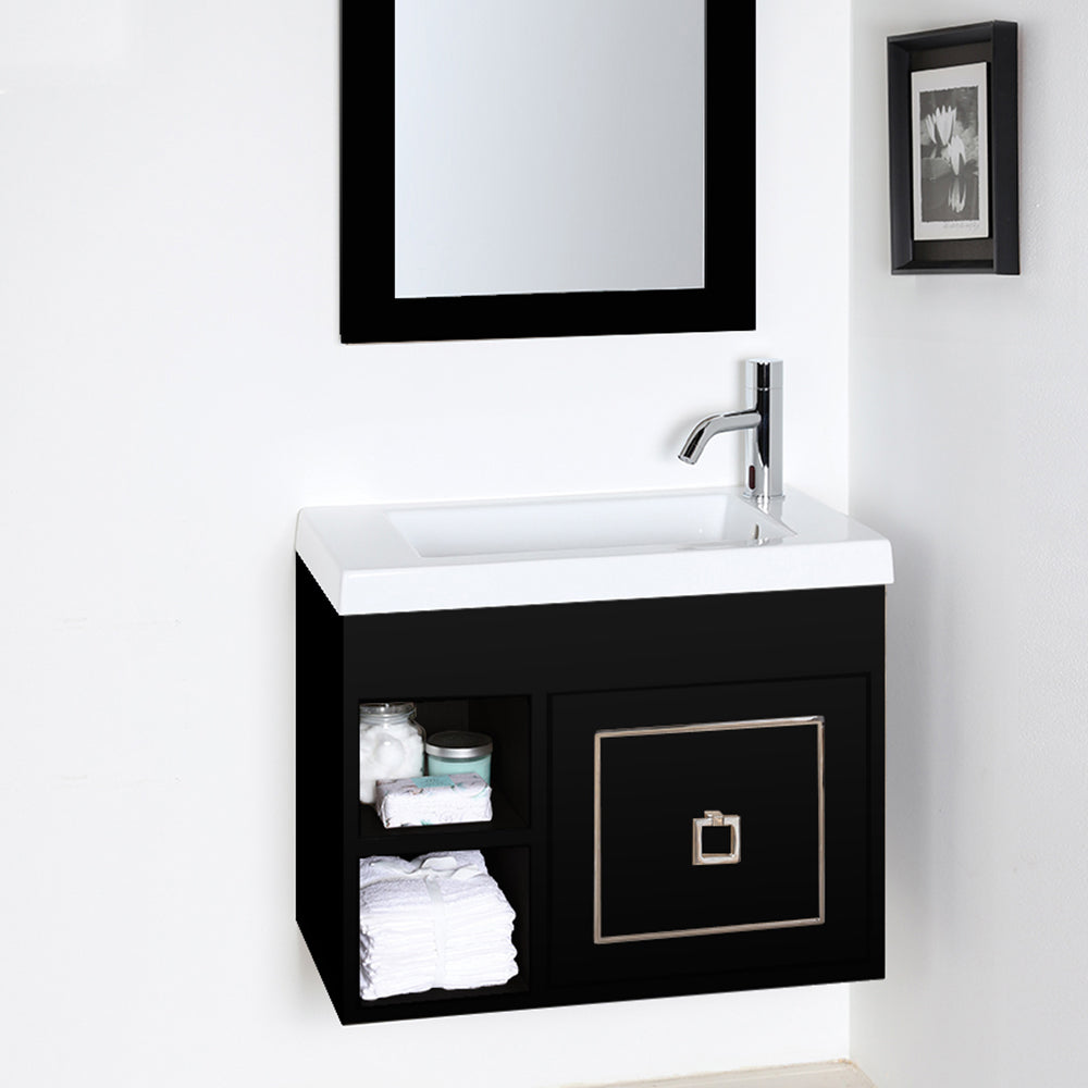 matte black vanity
