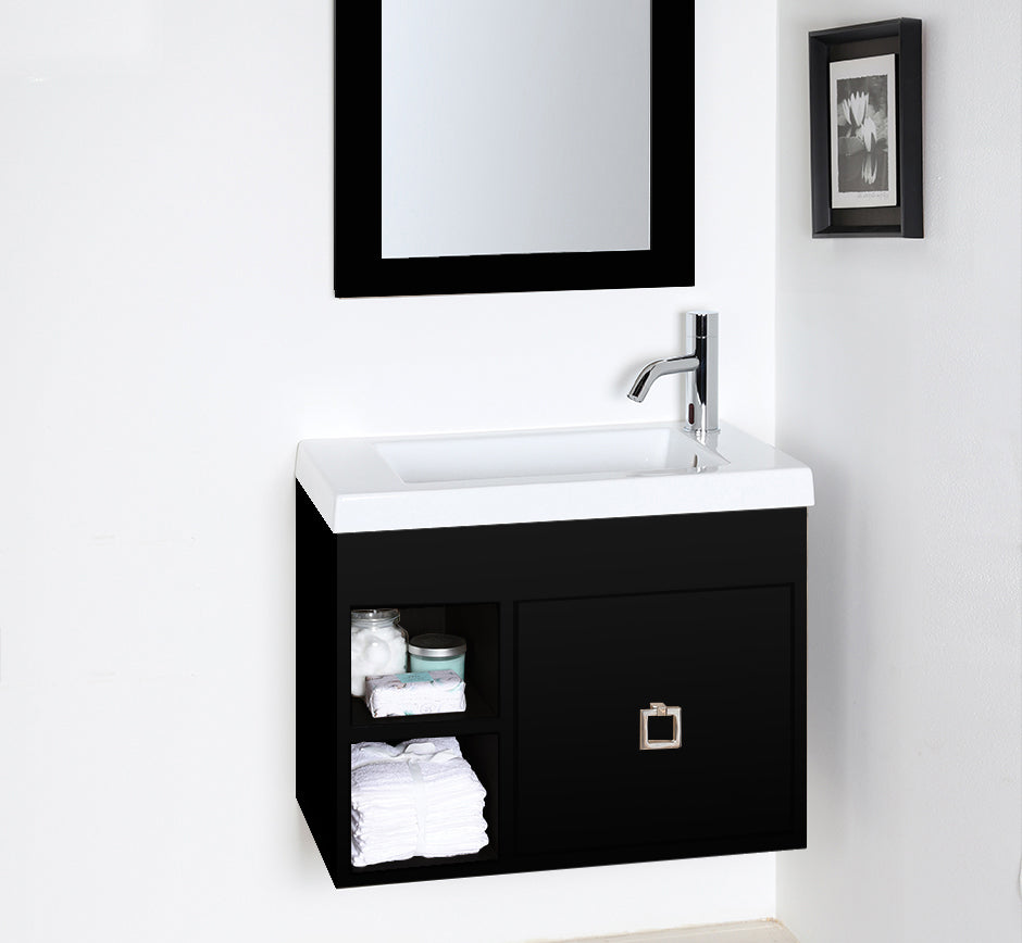 matte black vanity