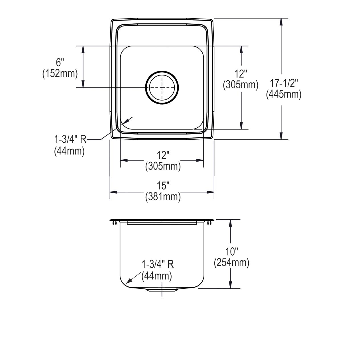 lustrous satin single bowl drop-in sink