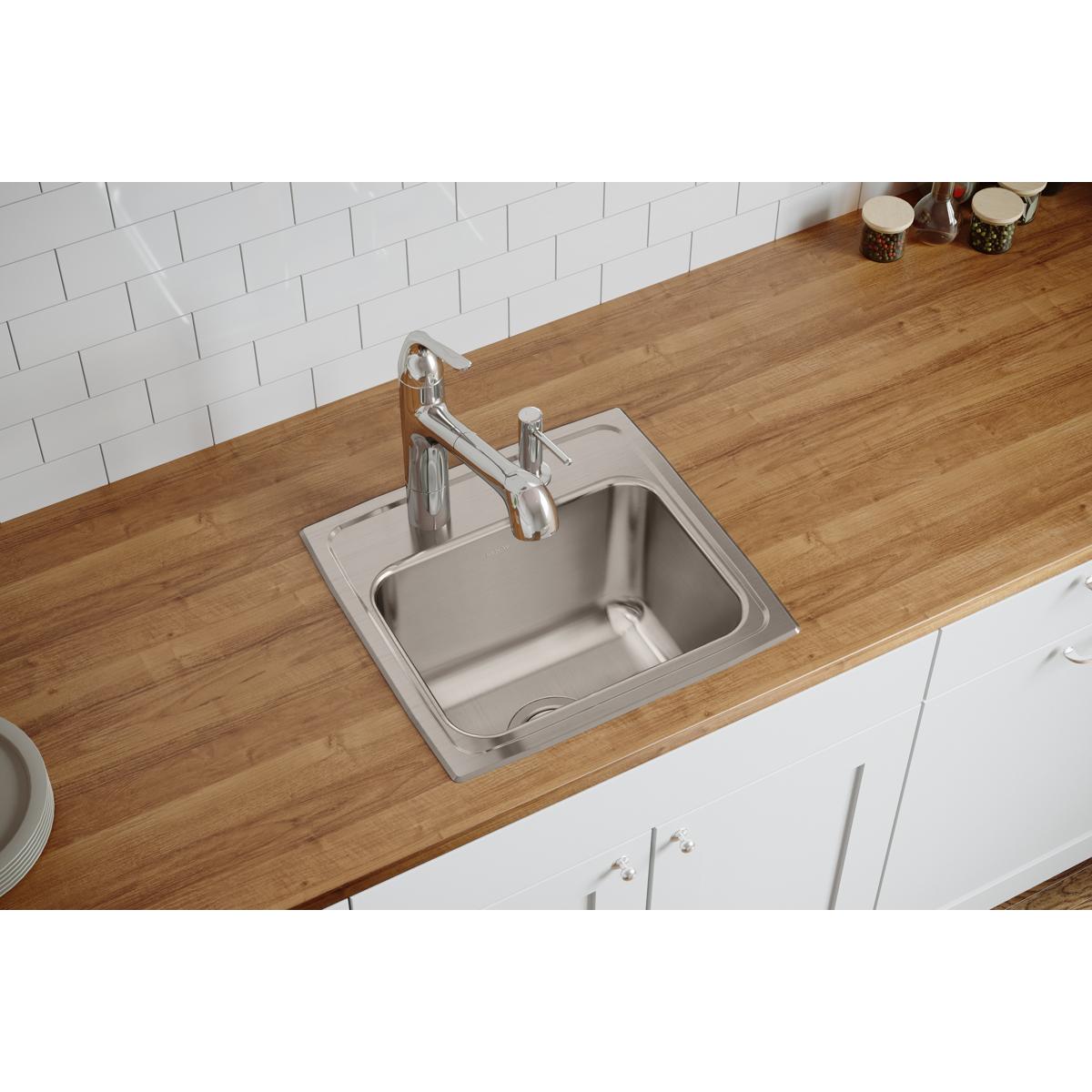lustertone single bowl drop-in sink