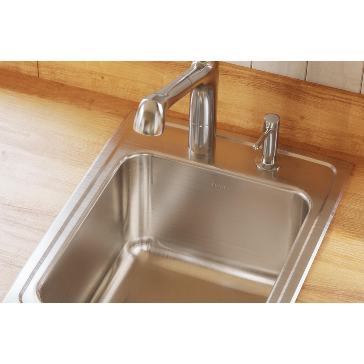 lustrous satin single bowl drop-in sink