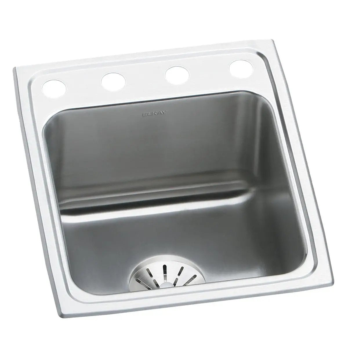 Elkay Lustertone Classic 17" x 22" x 10-1/8" OS4-Hole Single Bowl Drop-in Sink with Perfect Drain by Elkay