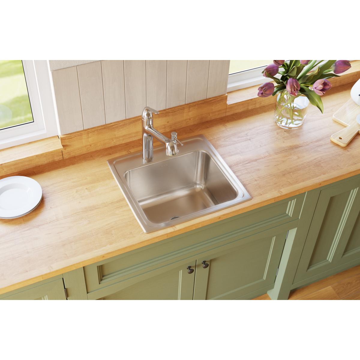 lustrous satin drop-in laundry sink