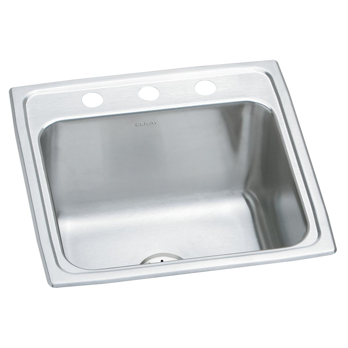 Elkay Lustertone Classic 19-1/2" x 19" x 10-1/8" Single Bowl Drop-in Laundry Sink w/Perfect Drain