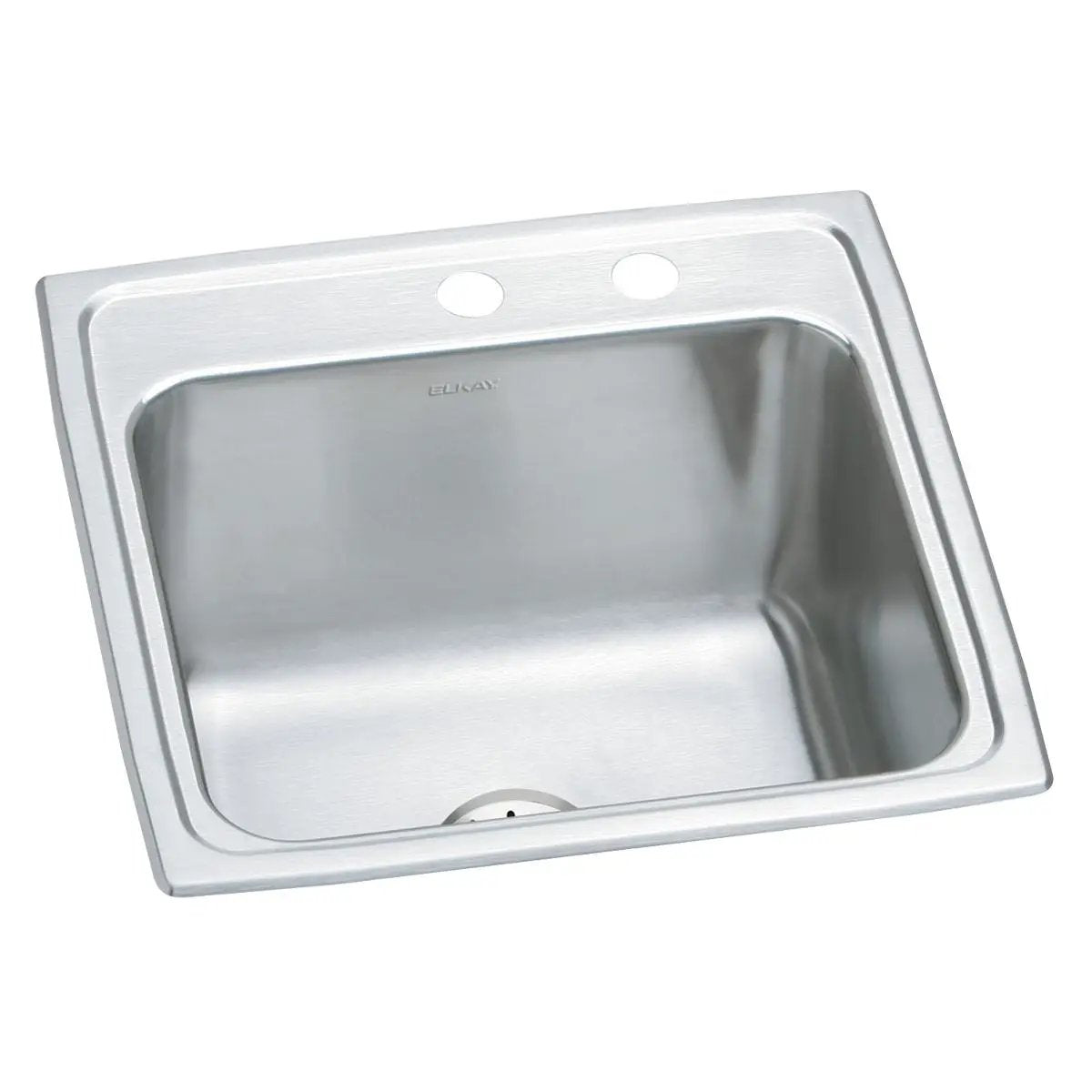 Elkay Lustertone Classic 19-1/2" x 19" x 10-1/8" MR2-Hole Single Bowl Drop-in Laundry Sink w/Perfect Drain by Elkay