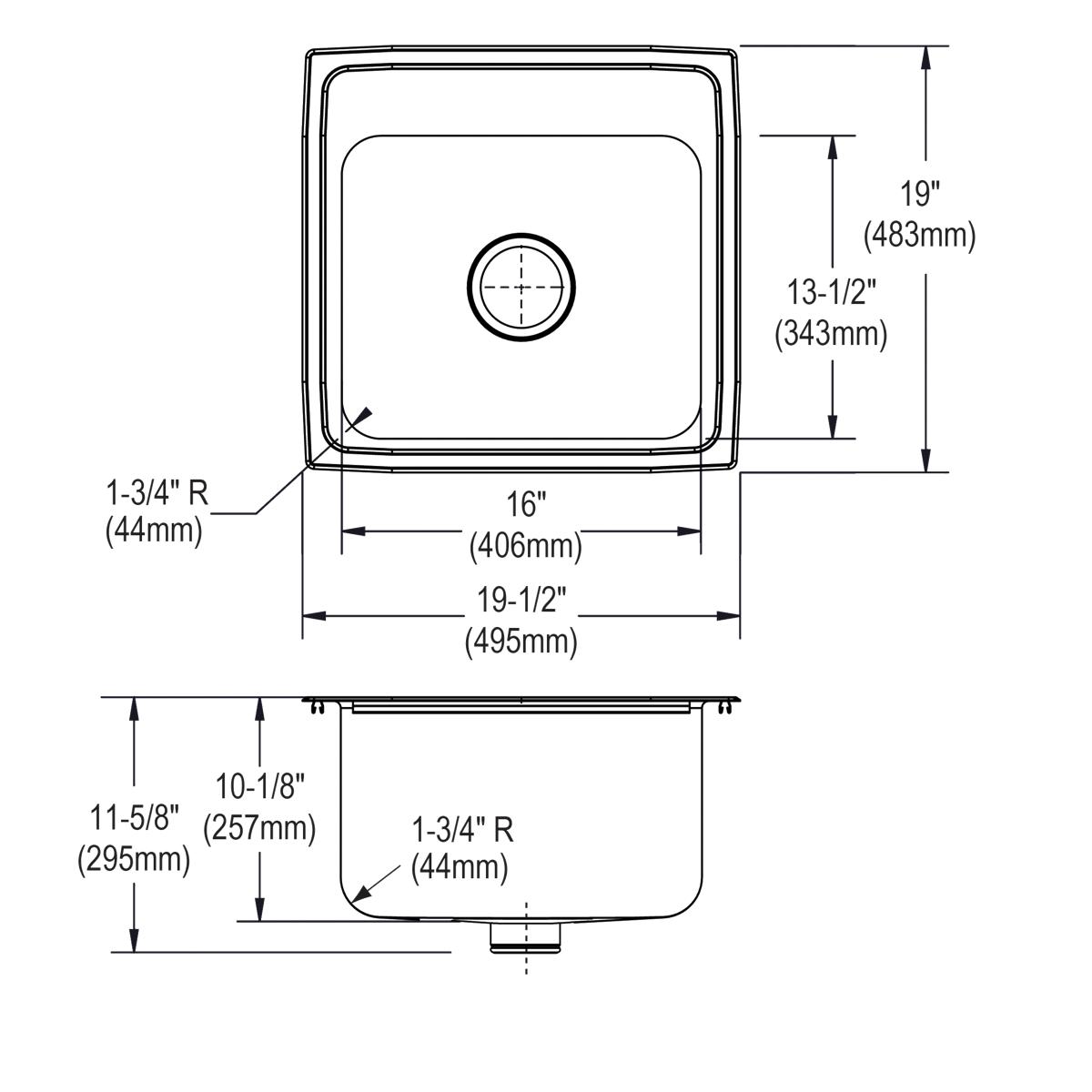 lustrous satin drop-in laundry sink