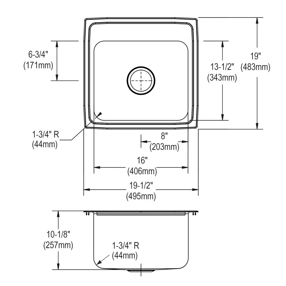 lustrous satin single bowl drop-in laundry sink
