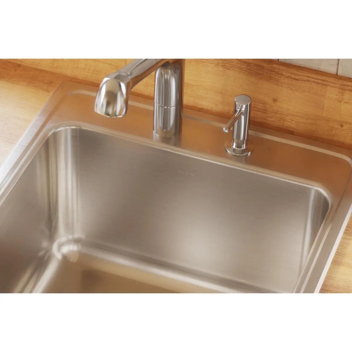 lustrous satin single bowl drop-in sink