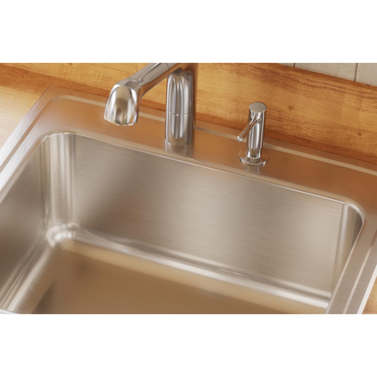 lustrous satin single bowl drop-in sink