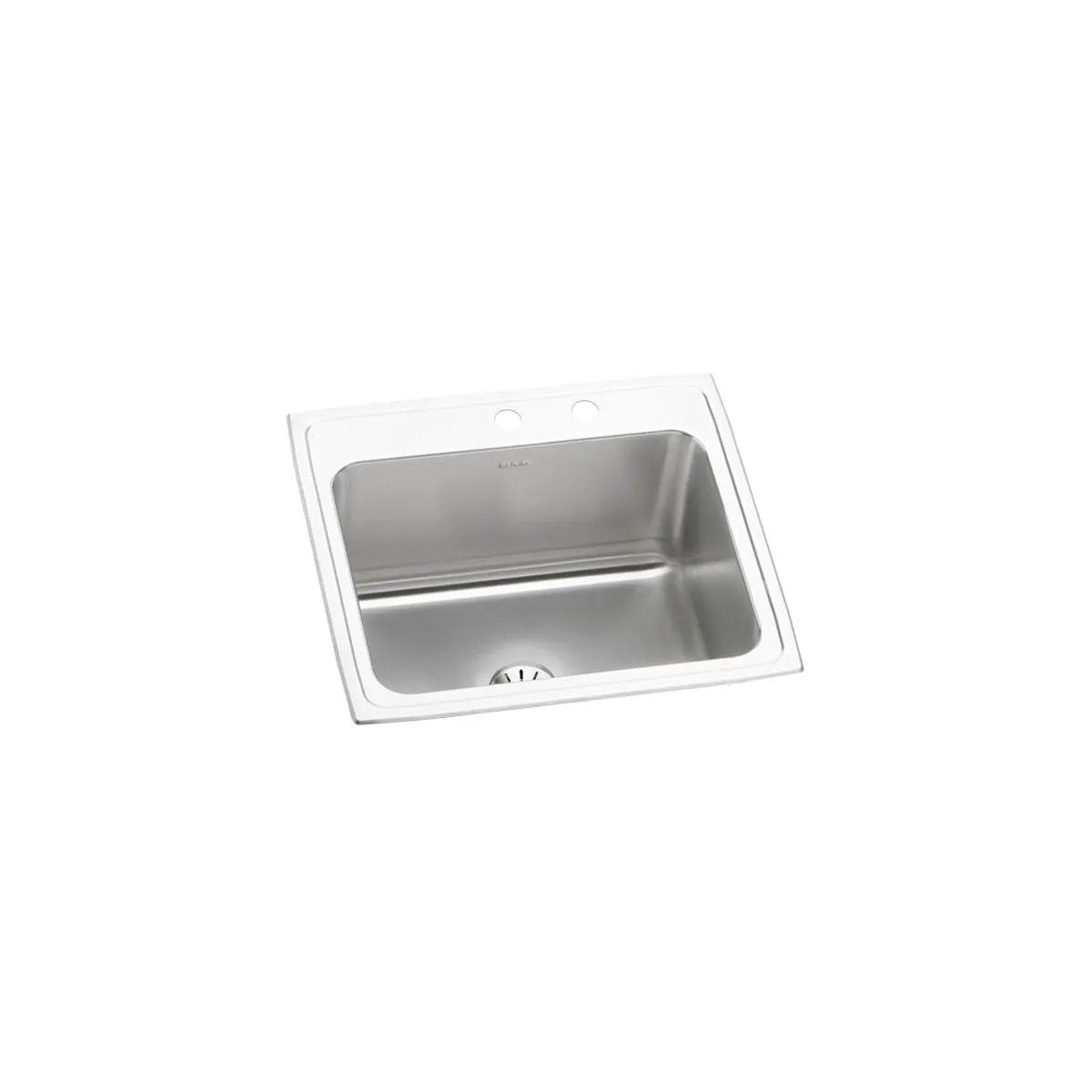 Elkay Lustertone Classic 25" x 22" x 10-3/8" MR2-Hole Single Bowl Drop-in Sink with Perfect Drain by Elkay