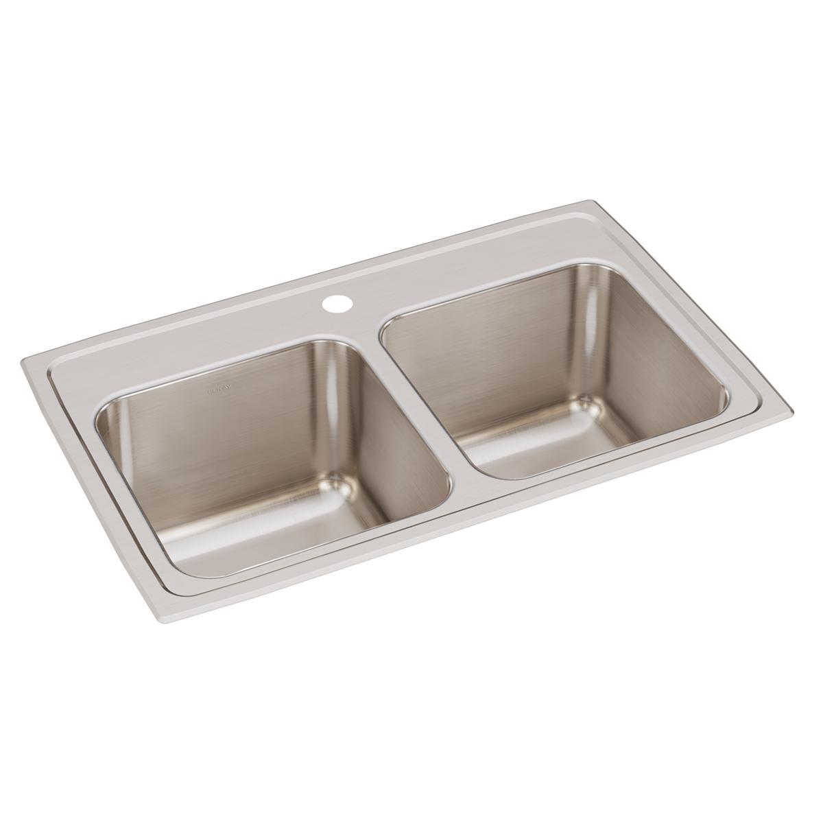 Elkay Lustertone Classic 29" x 18" x 10" Equal Double Bowl Drop-in Sink