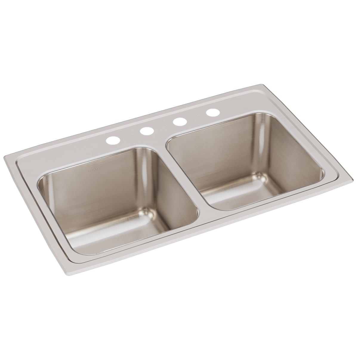 Elkay Lustertone Classic 29" x 18" x 10" Equal Double Bowl Drop-in Sink