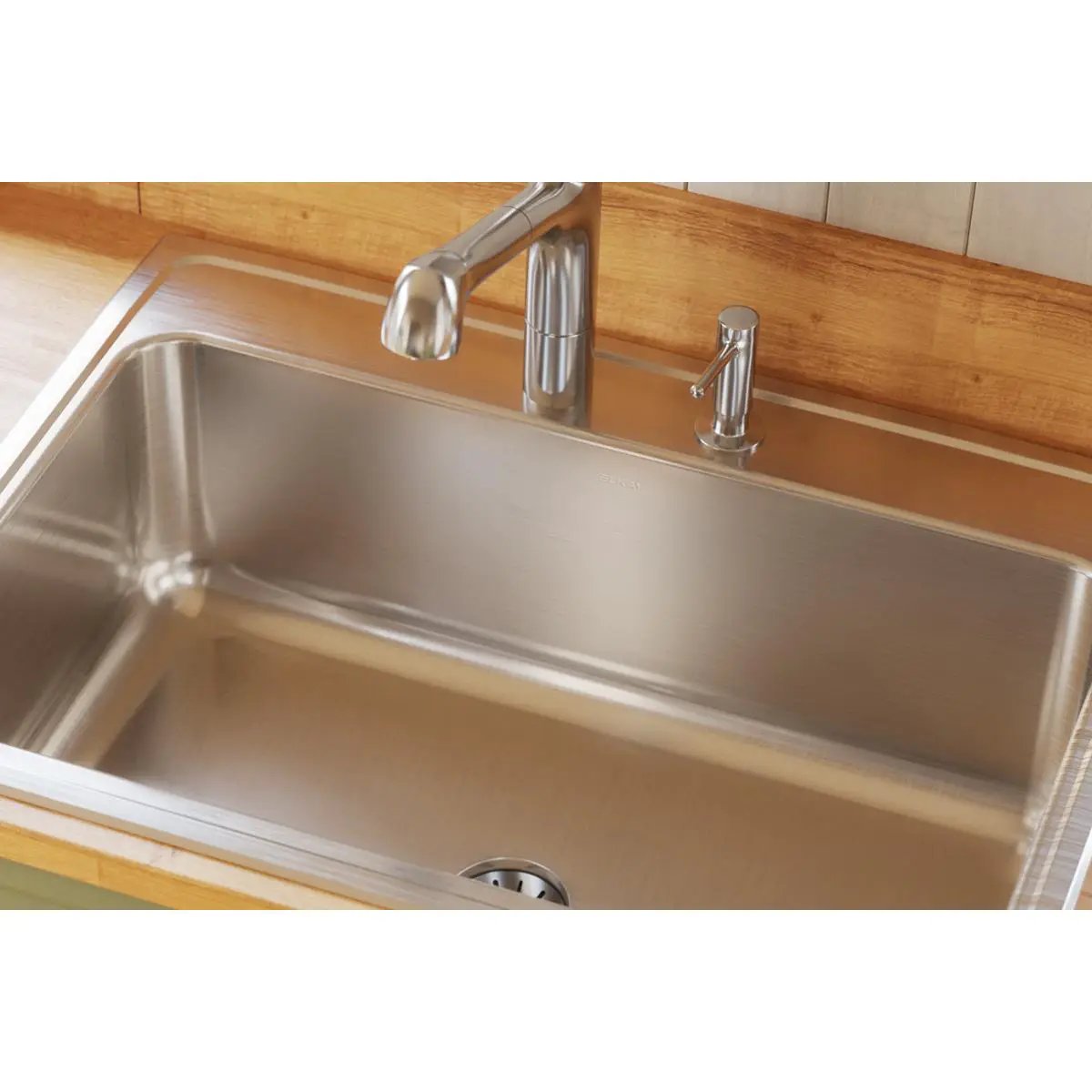 lustrous satin single bowl drop-in sink
