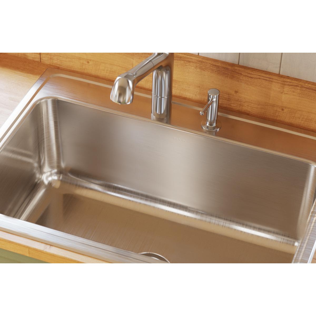 lustrous satin single bowl drop-in sink