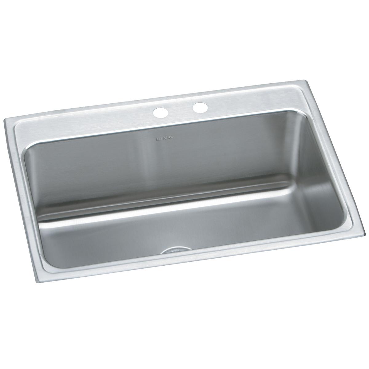 Elkay Lustertone Classic 31" x 22" x 11-5/8" MR2-Hole Single Bowl Drop-in Sink