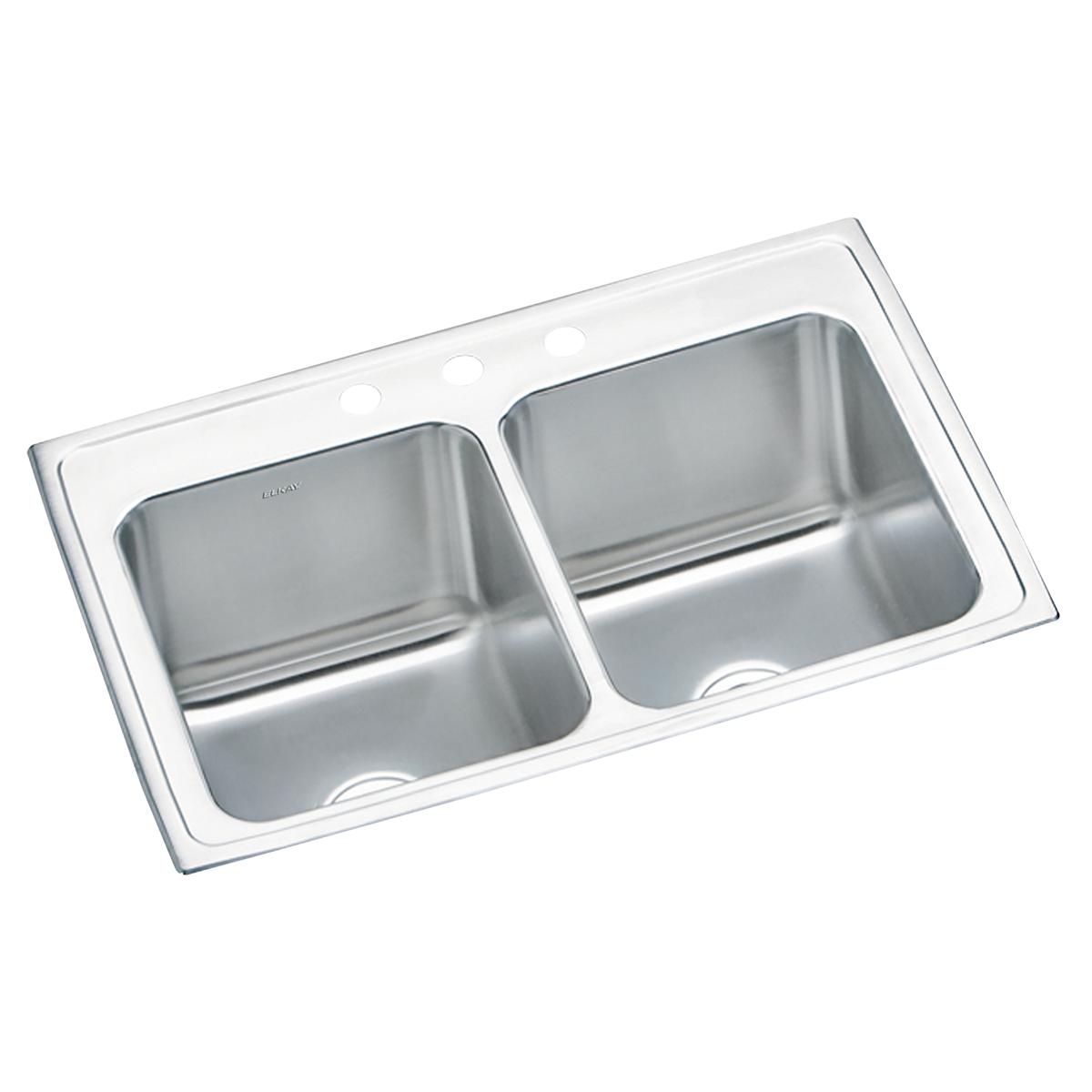 lustertone equal double bowl drop-in sink