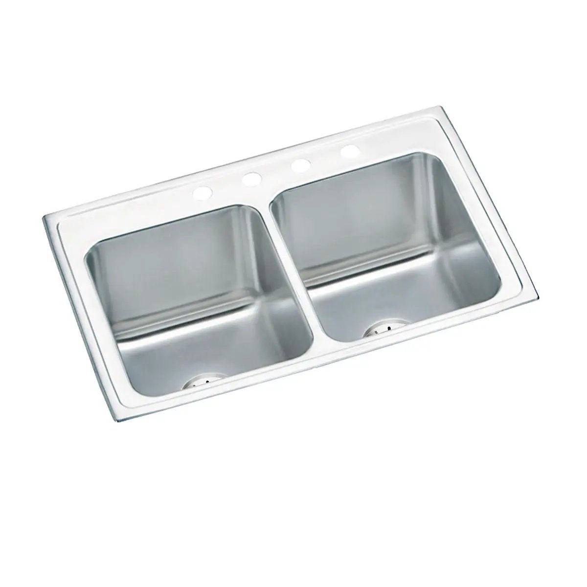 Elkay Lustertone Classic 33" x 22" x 10-1/8" Equal Double Bowl Drop-in Sink with Perfect Drain by Elkay