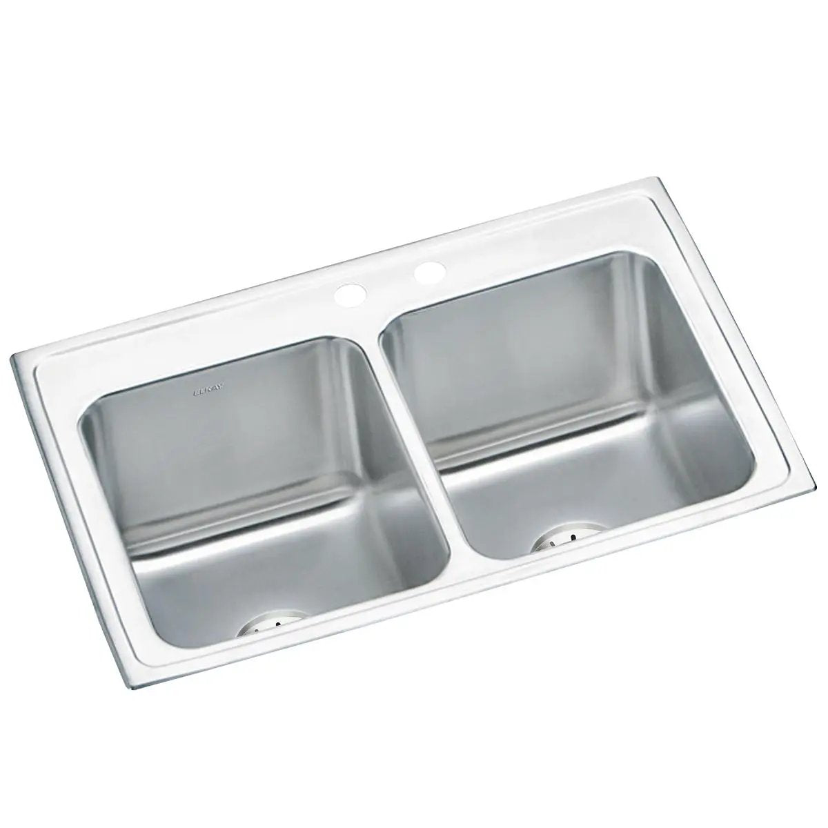 Elkay Lustertone Classic 33" x 22" x 10-1/8" Equal Double Bowl Drop-in Sink with Perfect Drain by Elkay
