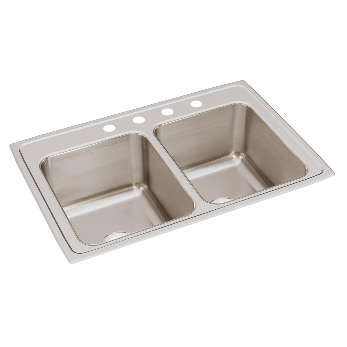 Elkay Lustertone Classic 33" x 22" x 12-1/8" Equal Double Bowl Drop-in Sink by Elkay