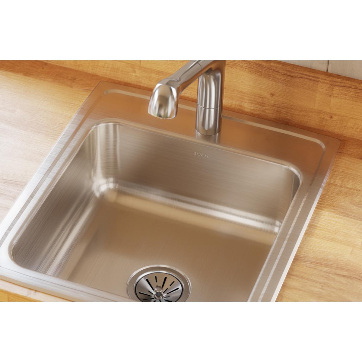 lustrous satin single bowl drop-in sink