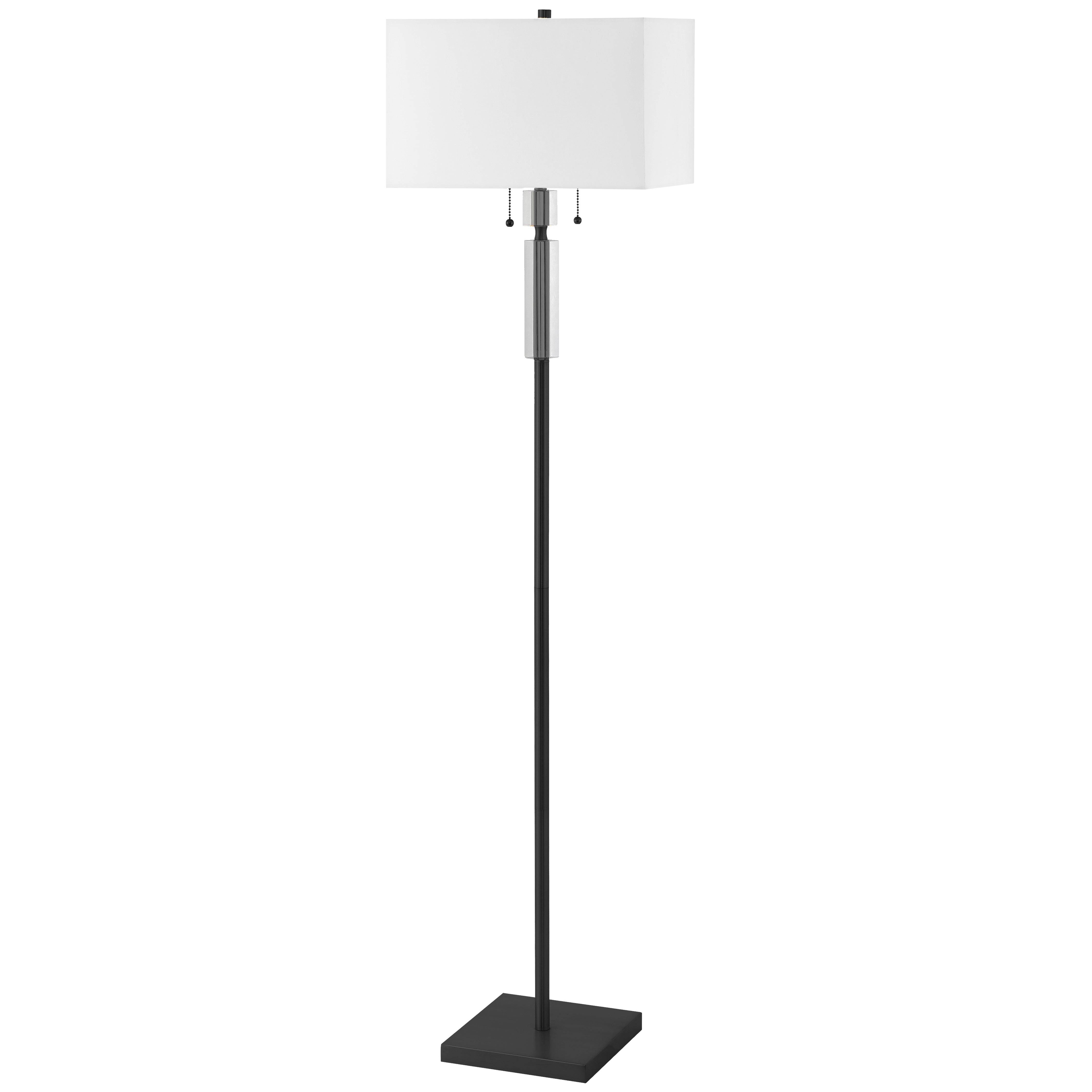 Dainolite 2 Light Incandescent Floor Lamp with White Shade