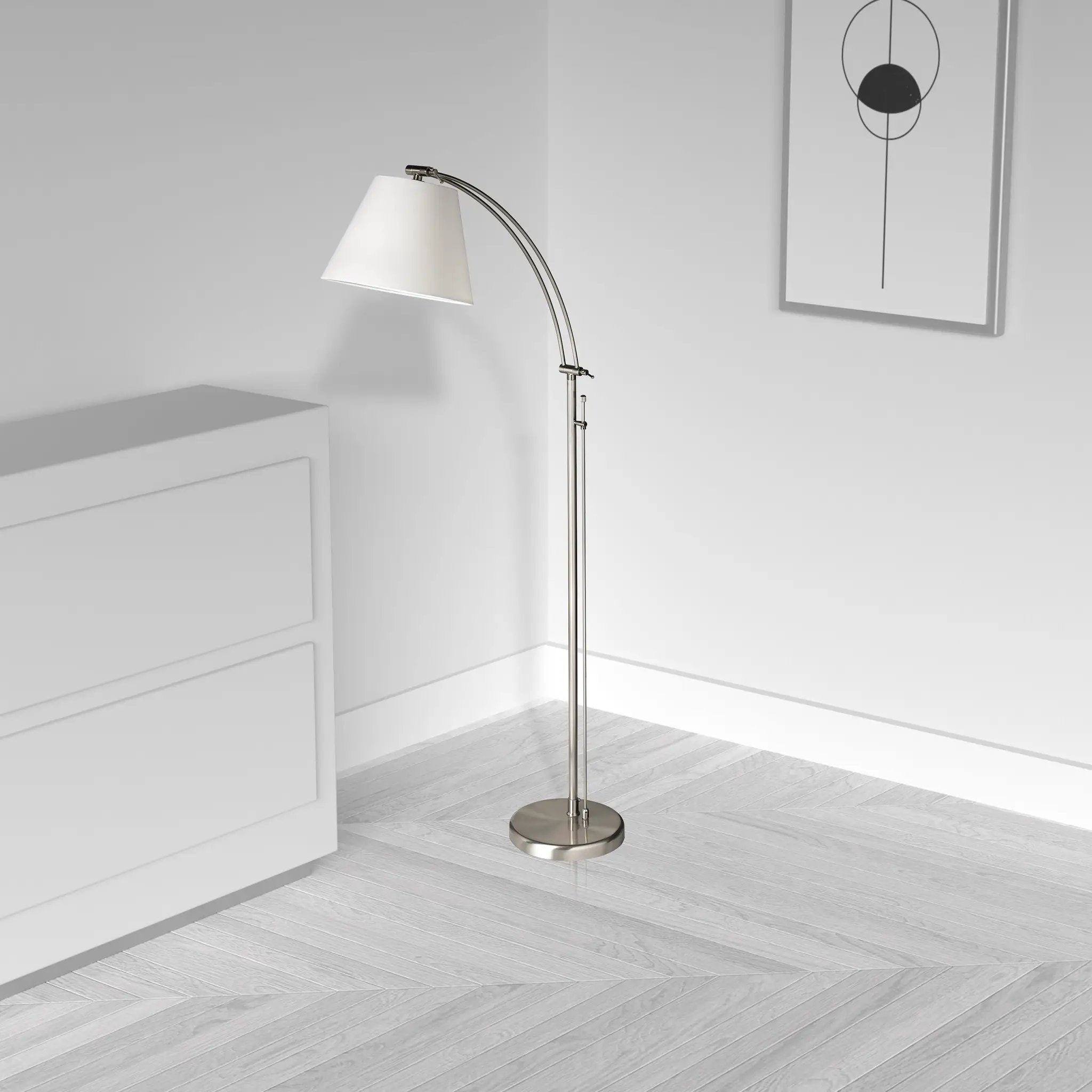 satin chrome floor lamp