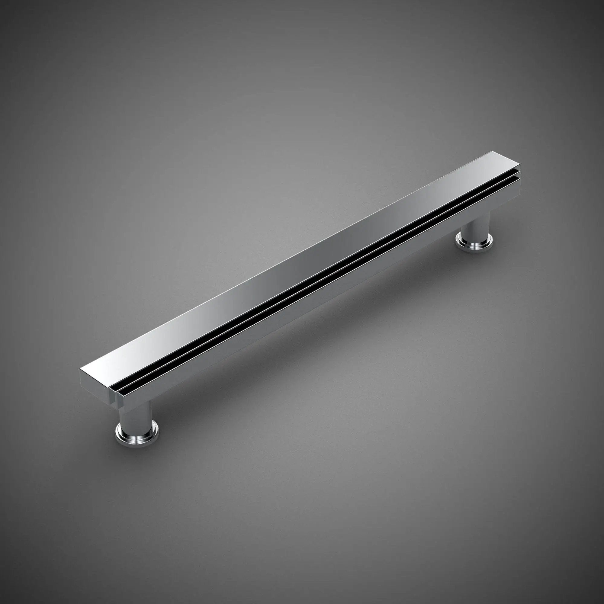 polished chrome drawer pull