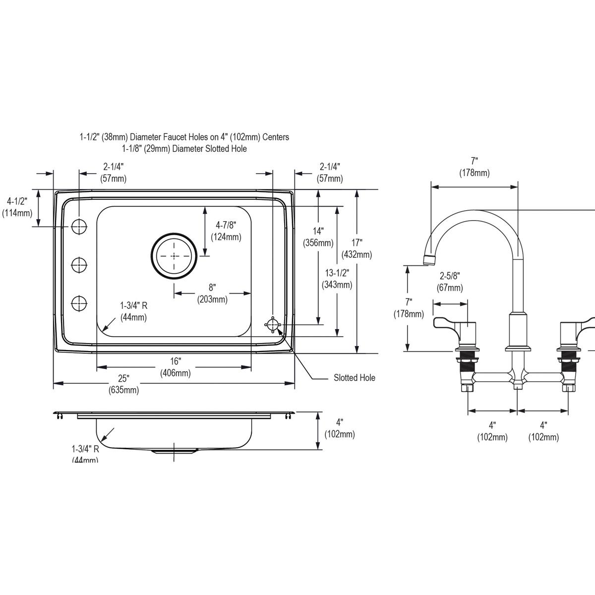 lustrous satin drop-in classroom ada sink
