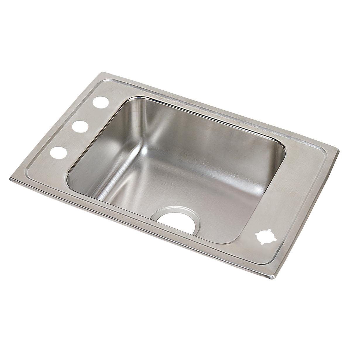 Elkay Lustertone Classic 25" x 17" x 5" FR2-Hole Single Bowl Drop-in Classroom ADA Sink