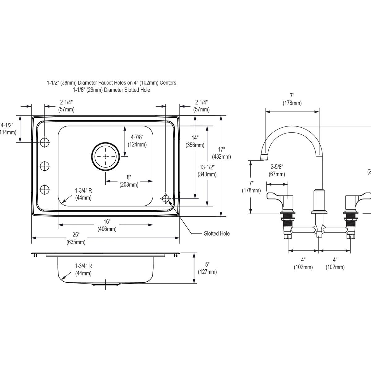 lustrous satin drop-in classroom ada sink